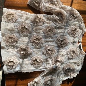 Dries Van Noten Silk Floral Appliqué Top Size 36 Small